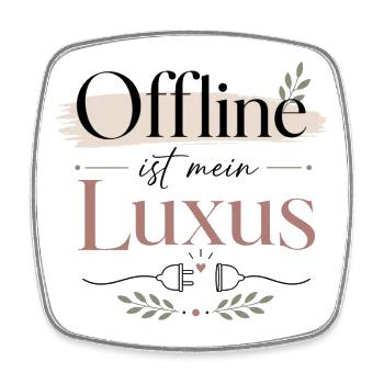 Offline Luxus: Ruhe & Eleganz - Viereckiger Kühlschrankmagnet - Weiß - Vorne