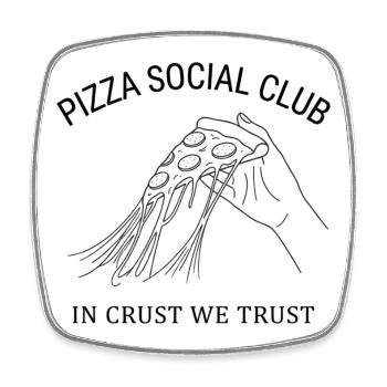 T-shirt Pizza Social Club Style Idée d’Idée Cadeau - Magnet carré - blanc - Devant