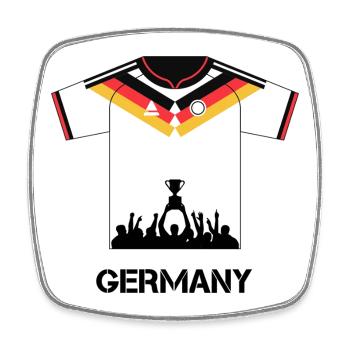 Maillot de football allemand avec coupe – Design du ventilateur - Magnet carré - blanc - Devant