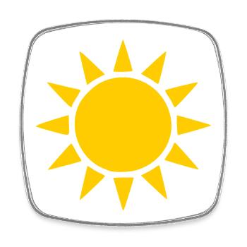 Cadeau de design minimaliste pour les vacances d’été du soleil - Magnet carré - blanc - Devant