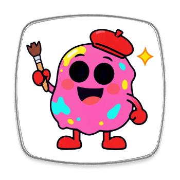 Artiste de Donuts Pop Palette - Magnet carré - blanc - Devant