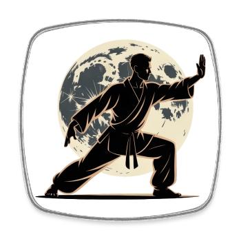 Tai Chi Zen Meditation – Chi Qigong Training - Square fridge magnet - white - Front
