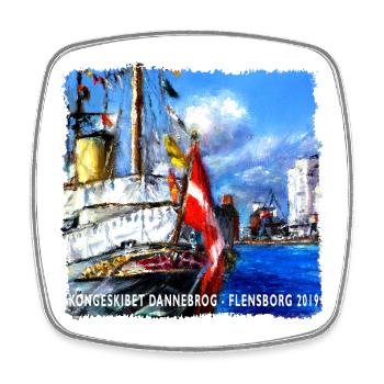 Kongeskibet_dannebro - Viereckiger Kühlschrankmagnet - Weiß - Vorne