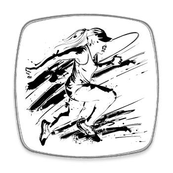 Graffiti Runners - Square fridge magnet - white - Front