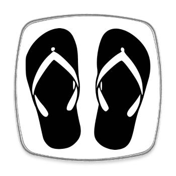 Flipflops_schwarz_Sommer_Strand_Urlaub_Geschenk - Magnet carré - blanc - Devant