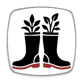 Rubber Boots Plants Icon - Square fridge magnet - white - Front