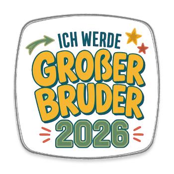 Großer Bruder 2026 - Viereckiger Kühlschrankmagnet - Weiß - Vorne