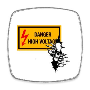 Graphique du crâne à tension de danger - Magnet carré - blanc - Devant