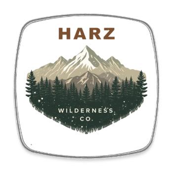 Harz Wilderness Co. | Vintage Mountain - Square fridge magnet - white - Front