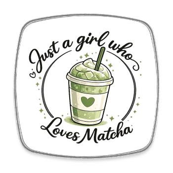 Matcha Girl Heart Love Design - Magnet carré - blanc - Devant