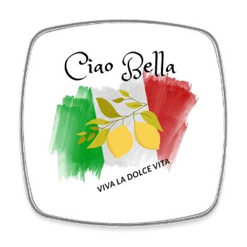 Lemon Branch in Italian Flag - Square fridge magnet - white - Front