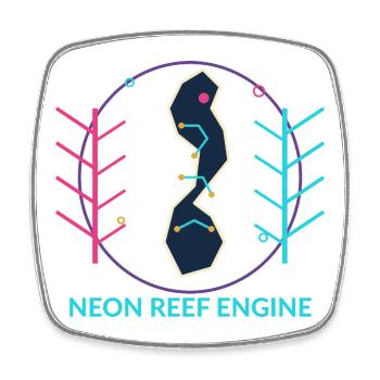 Neon Reef Engine - Magnet carré - blanc - Devant
