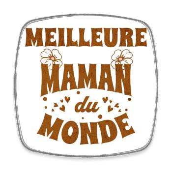 Meilleure Maman du Monde - cadeau pour mère - Magnet carré - blanc - Devant