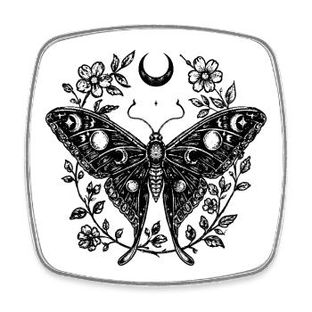 MoonLight Moth  - Magnet carré - blanc - Devant