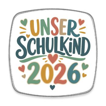 Unser Schulkind 2026 Einschulung Design - Viereckiger Kühlschrankmagnet - Weiß - Vorne