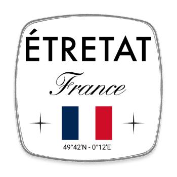 Etretat France Coordine Souvenir de voyage - Magnet carré - blanc - Devant