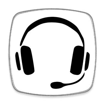 Cadeau casque audio - Magnet carré - blanc - Devant