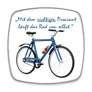 Fahrrad und Bier - Viereckiger Kühlschrankmagnet - Weiß - Vorne