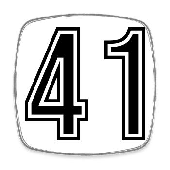 41 Number symbol - Square fridge magnet - white - Front