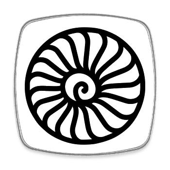 fossil - Square fridge magnet - white - Front