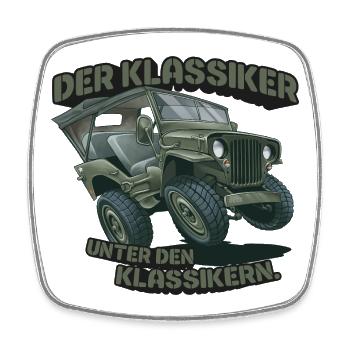 Willys MB – Der Klassiker unter den Klassikern - Viereckiger Kühlschrankmagnet - Weiß - Vorne
