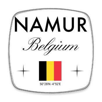 Coordonnées de Namur Belgique Souvenir de voyage - Magnet carré - blanc - Devant