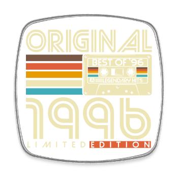 Original 1996 Vintage Vintage Rétro Anniversaire - Magnet carré - blanc - Devant