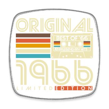 1966 Birthday Retro Vintage Vintage Gift - Square fridge magnet - white - Front