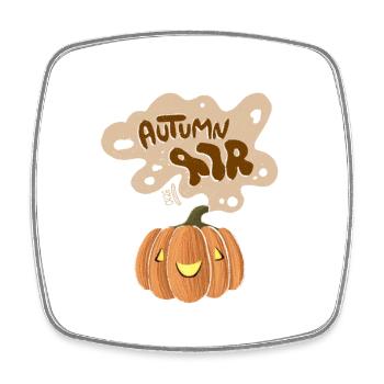 Autumn Pumpkin Flair - Square fridge magnet - white - Front
