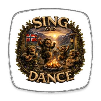Singing and dancing - Square fridge magnet - white - Front