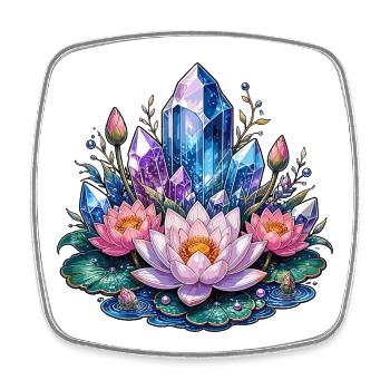 Crystal Lotus Fantasy - Square fridge magnet - white - Front