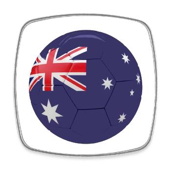 AUSTRALIENS FLAGGE AUF EINEM FUSSBALL - Viereckiger Kühlschrankmagnet - Weiß - Vorne