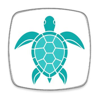 Turtle Pattern - Square fridge magnet - white - Front