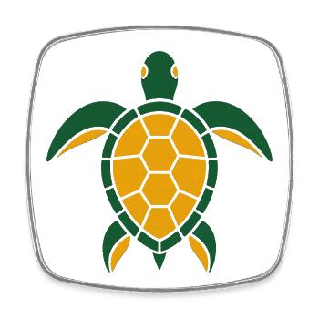 Turtle Summer - Square fridge magnet - white - Front