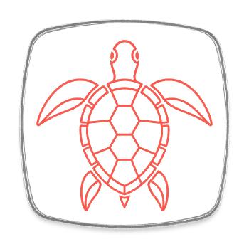 Schildkröte - Viereckiger Kühlschrankmagnet - Weiß - Vorne