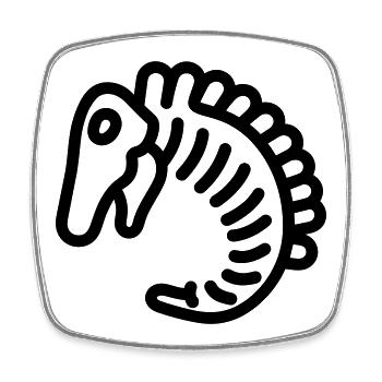 fossil - Square fridge magnet - white - Front