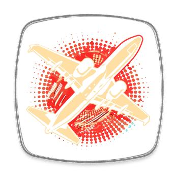 Airplane Graphics - Square fridge magnet - white - Front
