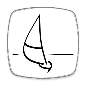 Sailboat - Square fridge magnet - white - Front