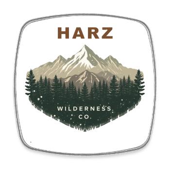 Harz Wilderness Co. | Vintage Outdoor - Viereckiger Kühlschrankmagnet - Weiß - Vorne