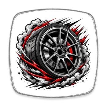Speeding rim in a vortex - Square fridge magnet - white - Front