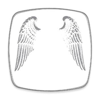 Winged Gothic Rock Logo - Square fridge magnet - white - Front