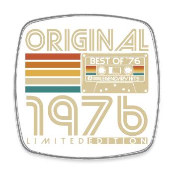 Anniversaire original vintage rétro vintage de 1976 - Magnet carré - blanc - Devant