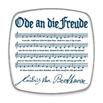 Ode to Joy - Square fridge magnet - white - Front