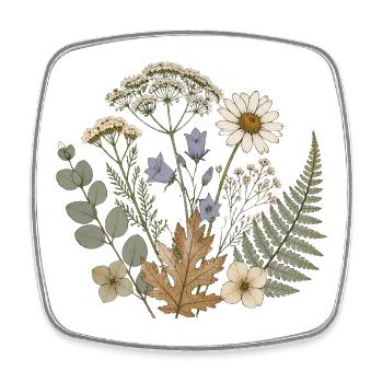 Wildflower Bouquet - Square fridge magnet - white - Front