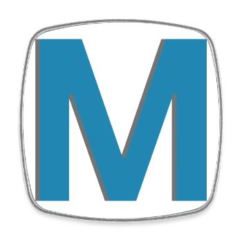 Buchstabe M Zeichen – Post-Buchstaben - Viereckiger Kühlschrankmagnet - Weiß - Vorne