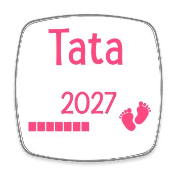 Tata en 2027 cadeau future Tante humour - Magnet carré - blanc - Devant