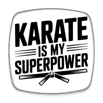 Le karaté est mon super-pouvoir - Magnet carré - blanc - Devant