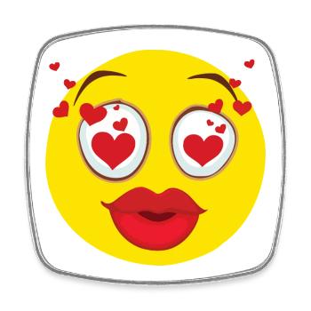 In Love Face Heart Eyes Design - Square fridge magnet - white - Front