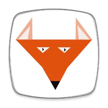 Tête de renard - Magnet carré - blanc - Devant