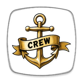 Anker Crew Banner Motiv - Viereckiger Kühlschrankmagnet - Weiß - Vorne